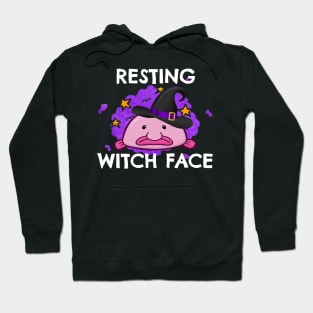 Halloween Resting Witch Face Funny Blobfish Costume Hoodie